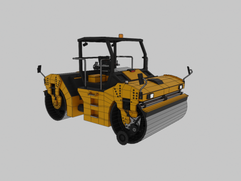 Tandem Vibratory Roller - Heavy Vehicle 3D Model