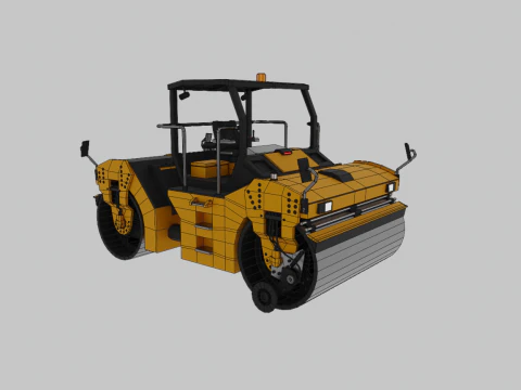 Tandem Vibratory Roller - Heavy Vehicle 3D Model