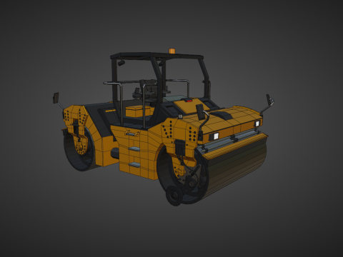 Tandem Vibratory Roller - Heavy Vehicle 3D Model