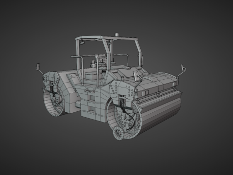 Tandem Vibratory Roller - Heavy Vehicle 3D Model