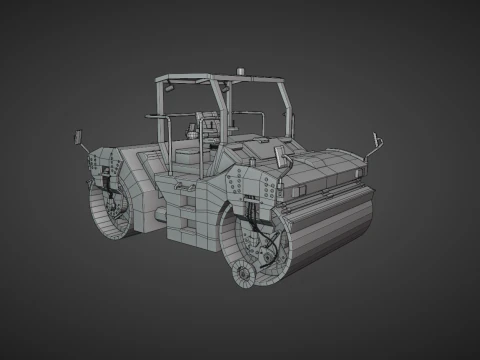 Tandem Vibratory Roller - Heavy Vehicle 3D Model