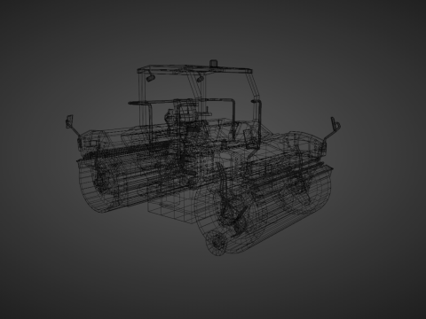 Tandem Vibratory Roller - Heavy Vehicle 3D Model