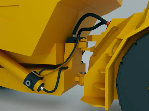 Underground Articulated Truck - Heavy Vehicle 3D Model