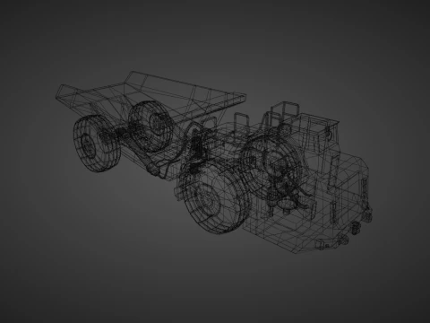 Underground Articulated Truck - Heavy Vehicle 3D Model