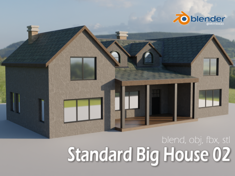 Big House 02 - Low-poly 3D Model