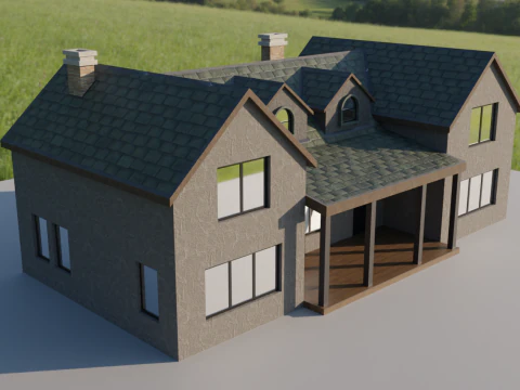 Big House 02 - Low-poly 3D Model