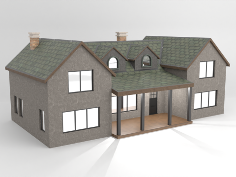 Big House 02 - Low-poly Model 3D