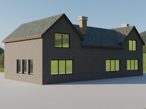 Big House 02 - Low-poly 3D Model