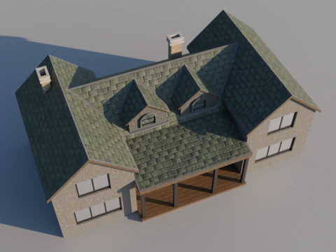 Big House 02 - Low-poly 3D Model