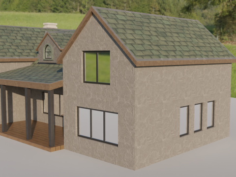 Big House 02 - Low-poly Model 3D