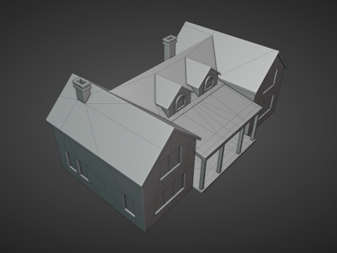 Big House 02 - Low-poly Model 3D