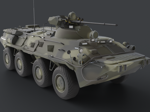 BTR-80A - Armoured Personnel Carrier - Army Vehicle 3D 모델