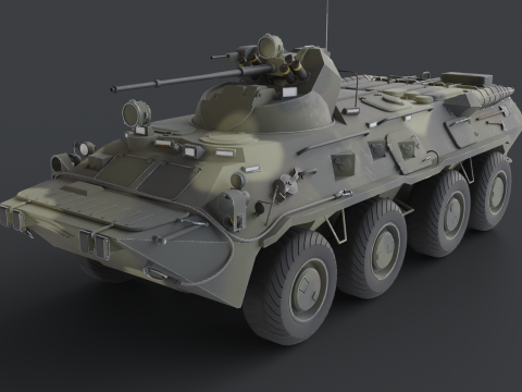 BTR-80A - Armoured Personnel Carrier - Army Vehicle 3D 모델