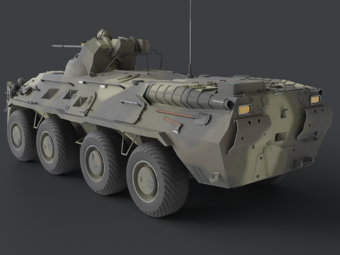 BTR-80A - Armoured Personnel Carrier - Army Vehicle 3D 모델