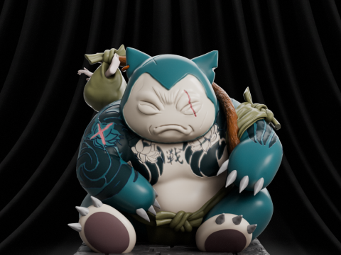 Pokemon Snorlax Yakuza Modelo de Impressão 3D