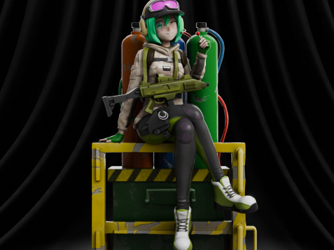 Ela Bosak Rainbow Six Anime 3D Print Model