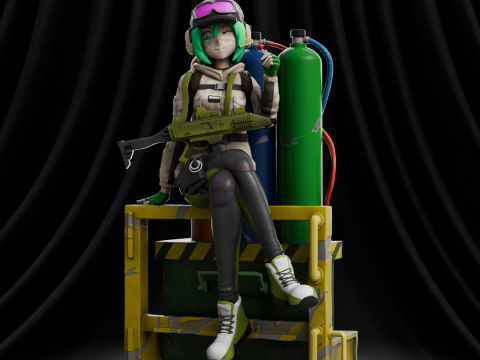 Ela Bosak Rainbow Six Anime 3D Print Model