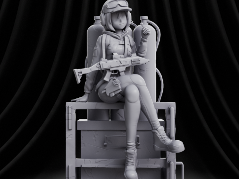 Ela Bosak Rainbow Six Anime 3D Print Model
