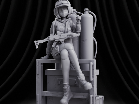 Ela Bosak Rainbow Six Anime 3D Print Model