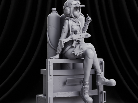 Ela Bosak Rainbow Six Anime 3D Print Model