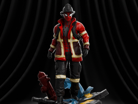 Firefighter Spider-Man 3D Print Model