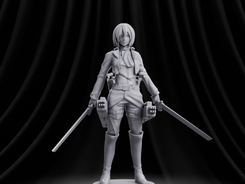 Mikasa Ackerman - Attack on Titan 3D प्रिंट मॉडल