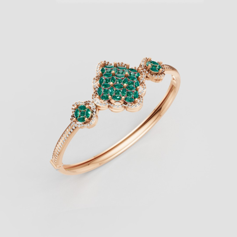 3D Printable Jewelry design of Bangle with diamonds 3D Model .c4d .max .obj .3ds .fbx .stl .blend