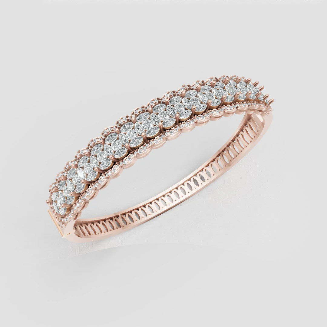 3D Printable Jewelry design of Bangle with diamonds 3D Model .c4d .max .obj .3ds .fbx .stl .blend 