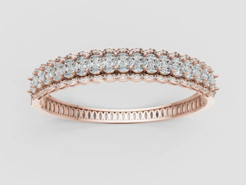 3D Printable Jewelry design of Bangle with diamonds 3D Model