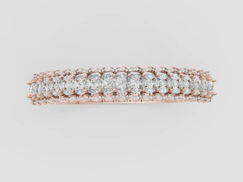 3D Printable Jewelry design of Bangle with diamonds 3D Model