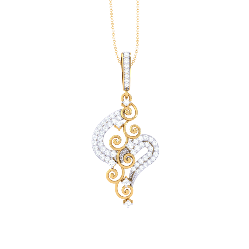 3D Printable Cad jewelry design of Lady diamond Pendant 3D 模型 .c4d .max .obj .3ds .fbx .stl .blend