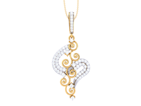3D Printable Cad jewelry design of Lady diamond Pendant 3D 模型