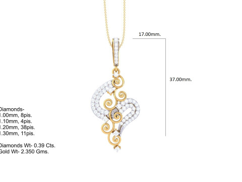 3D Printable Cad jewelry design of Lady diamond Pendant 3D 模型