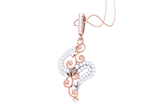 3D Printable Cad jewelry design of Lady diamond Pendant 3D 模型