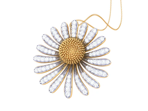 3D-печать CAD-дизайна ювелирного кулона Lady с бриллиантами 3D Модель