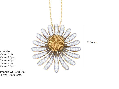 3D Printable Cad jewelry design of Lady diamond Pendant 3D मॉडल
