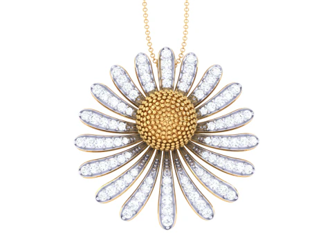 3D Printable Cad jewelry design of Lady diamond Pendant 3D Model