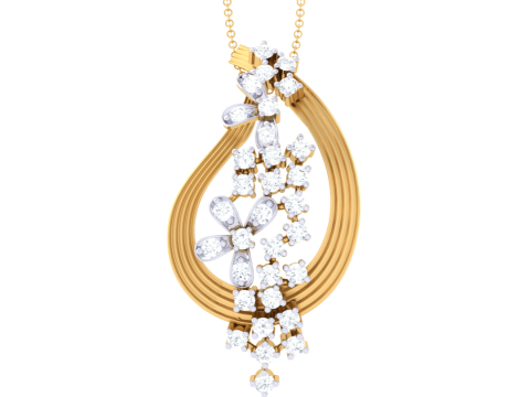3D Printable Cad jewelry design of Lady diamond Pendant 3D 模型