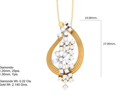 3D Printable Cad jewelry design of Lady diamond Pendant Modelo 3D