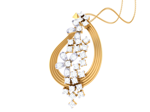 3D Printable Cad jewelry design of Lady diamond Pendant Modelo 3D