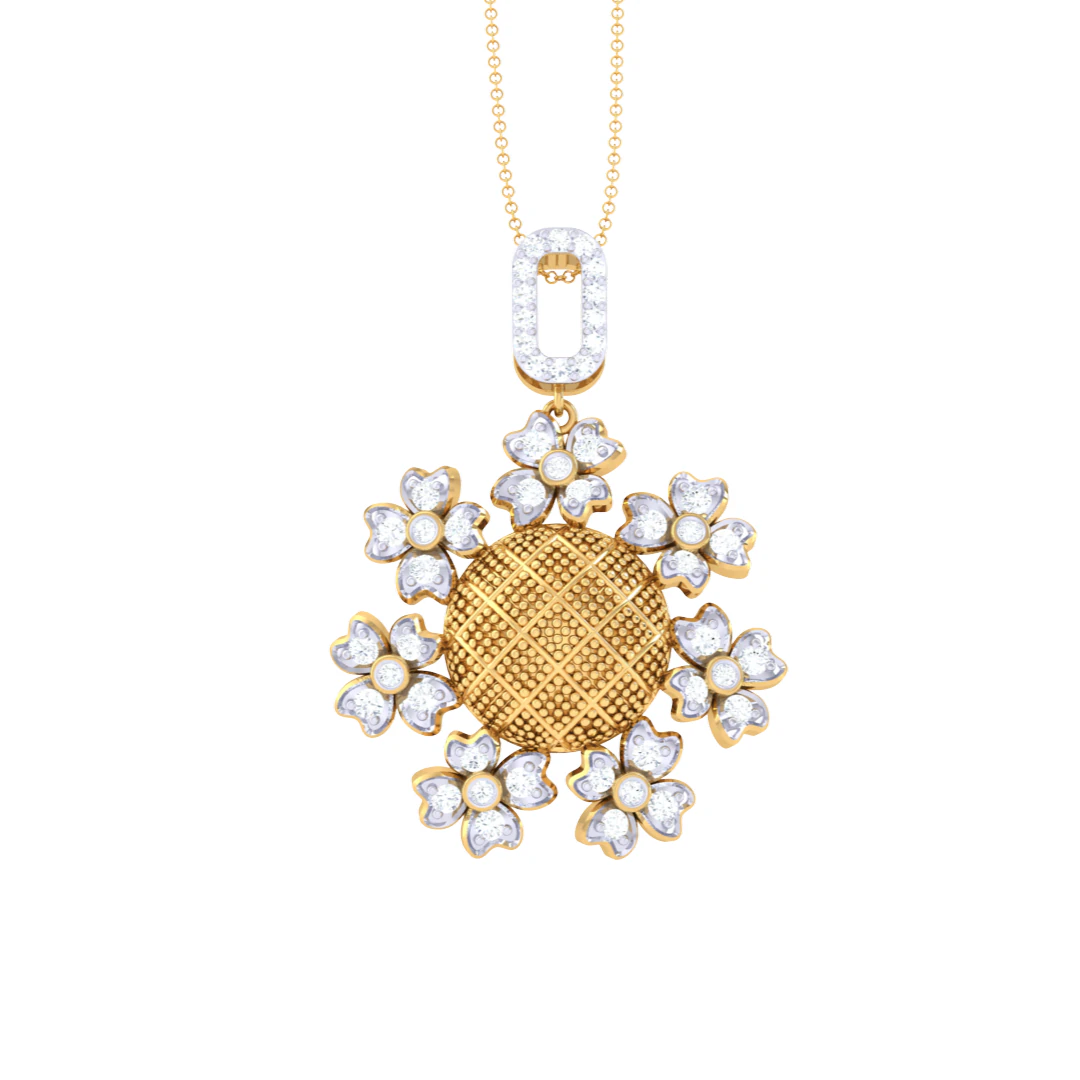 3D Printable Cad jewelry design of Lady diamond Pendant 3D Model .c4d .max .obj .3ds .fbx .stl .blend