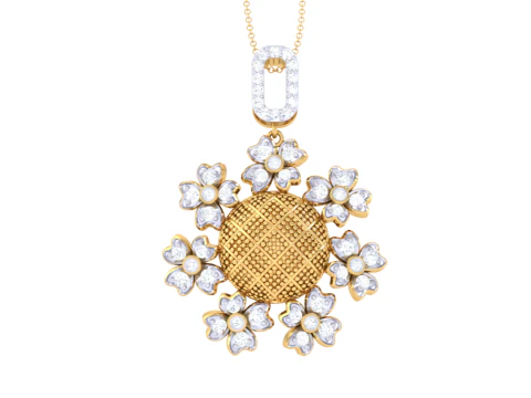 Design di gioielli Cad stampabile in 3D del pendente con diamanti Lady Modello 3D