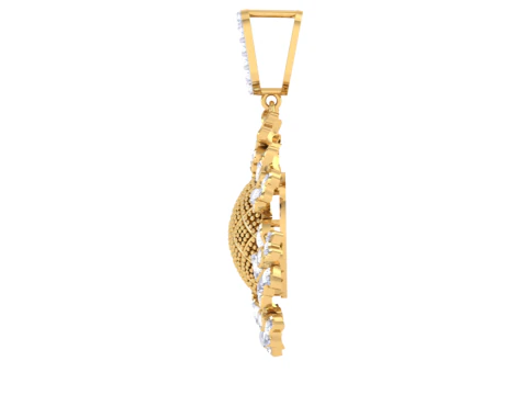3D Printable Cad jewelry design of Lady diamond Pendant 3D Model