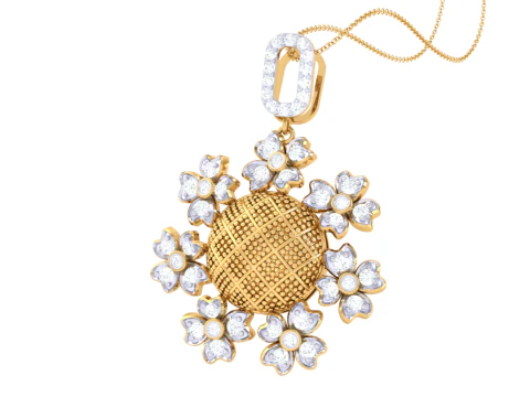 3D Printable Cad jewelry design of Lady diamond Pendant 3D Model
