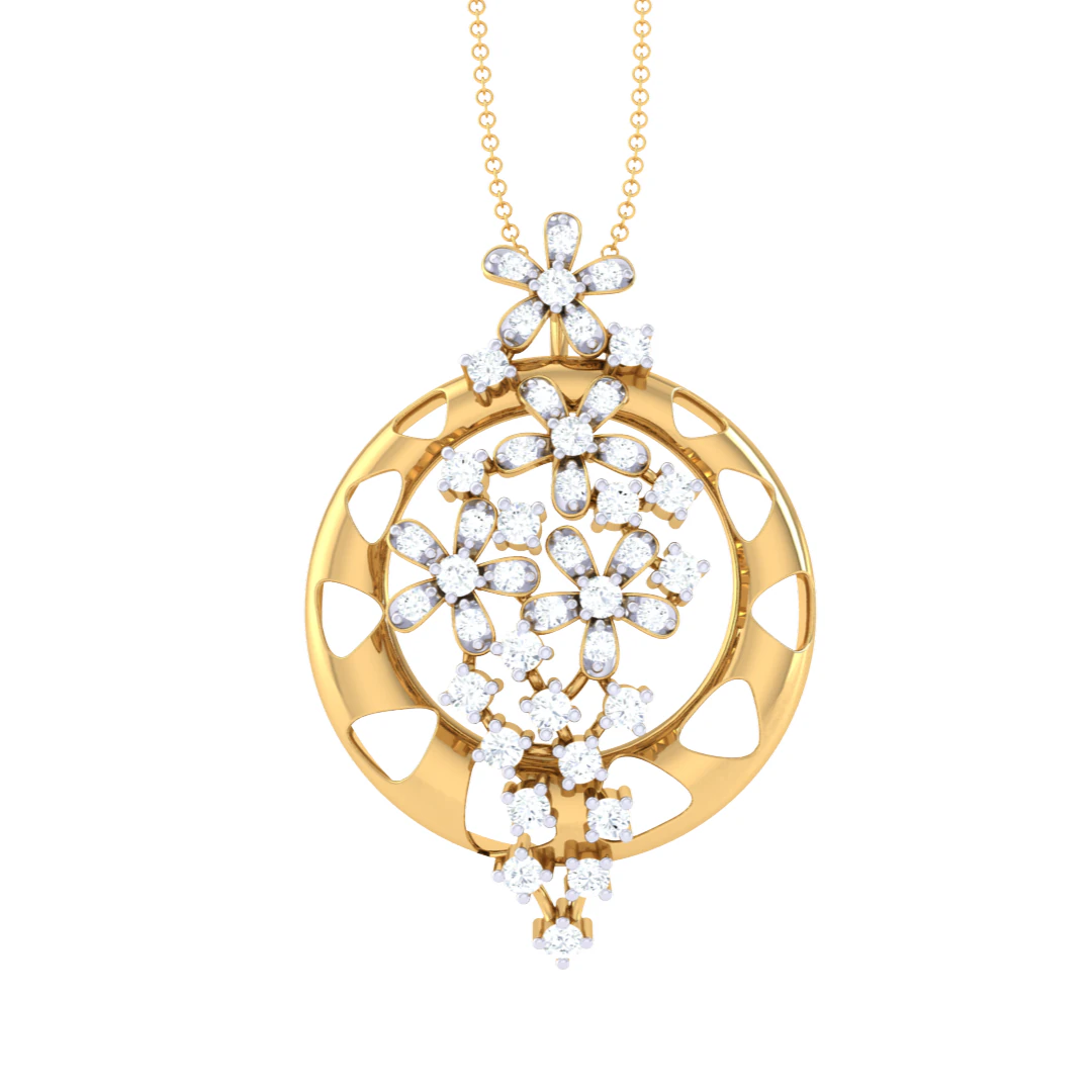 3D Printable Cad jewelry design of Lady diamond Pendant 3D Model .c4d .max .obj .3ds .fbx .stl .blend 