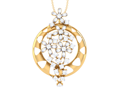 3D Printable Cad jewelry design of Lady diamond Pendant 3D 模型