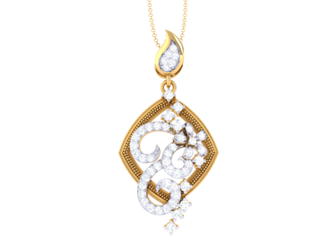 3D Printable Cad jewelry design of Lady diamond Pendant 3D 模型