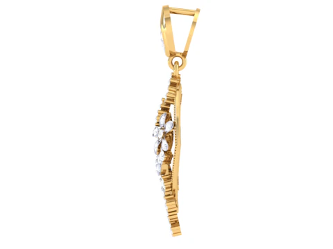 3D Printable Cad jewelry design of Lady diamond Pendant 3D Model