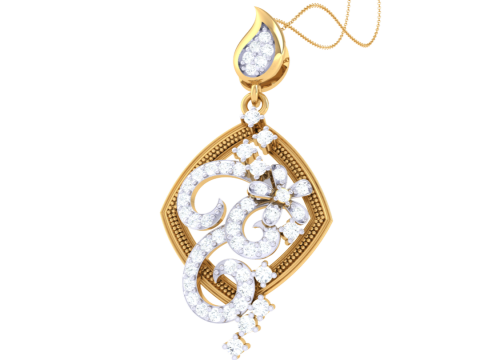3D Printable Cad jewelry design of Lady diamond Pendant 3D Модель