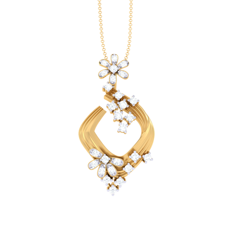 3D Printable Cad jewelry design of Lady diamond Pendant 3D मॉडल .c4d .max .obj .3ds .fbx .stl .blend